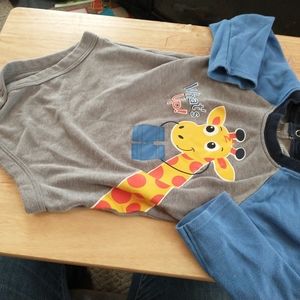 Boys Giraffe Long Sleeved Onesie